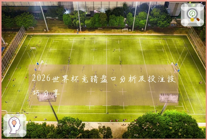 2026世界杯竞猜盘口分析及投注技巧分享